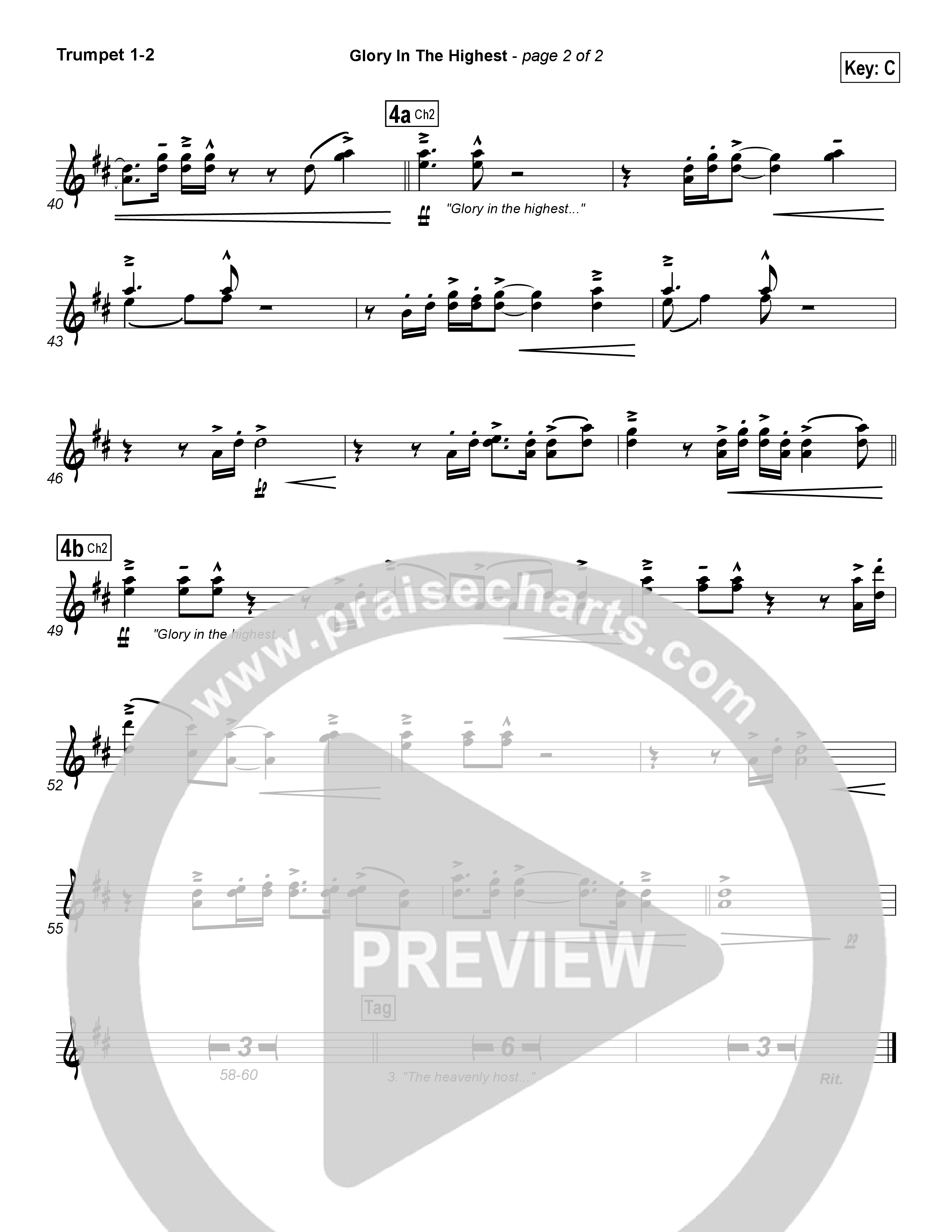 Glory In The Highest Trumpet 1,2 (Chris Tomlin)