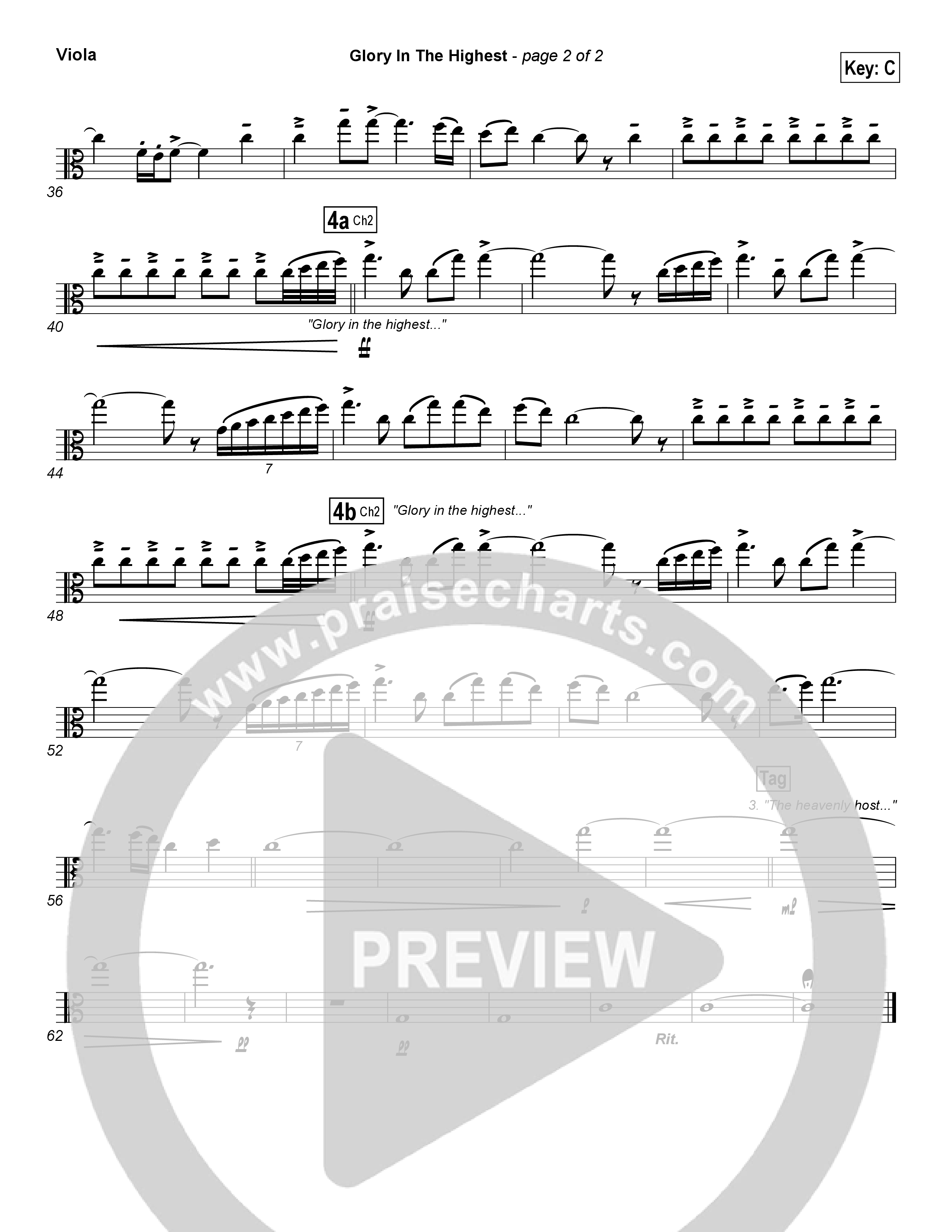 Glory In The Highest Viola (Chris Tomlin)