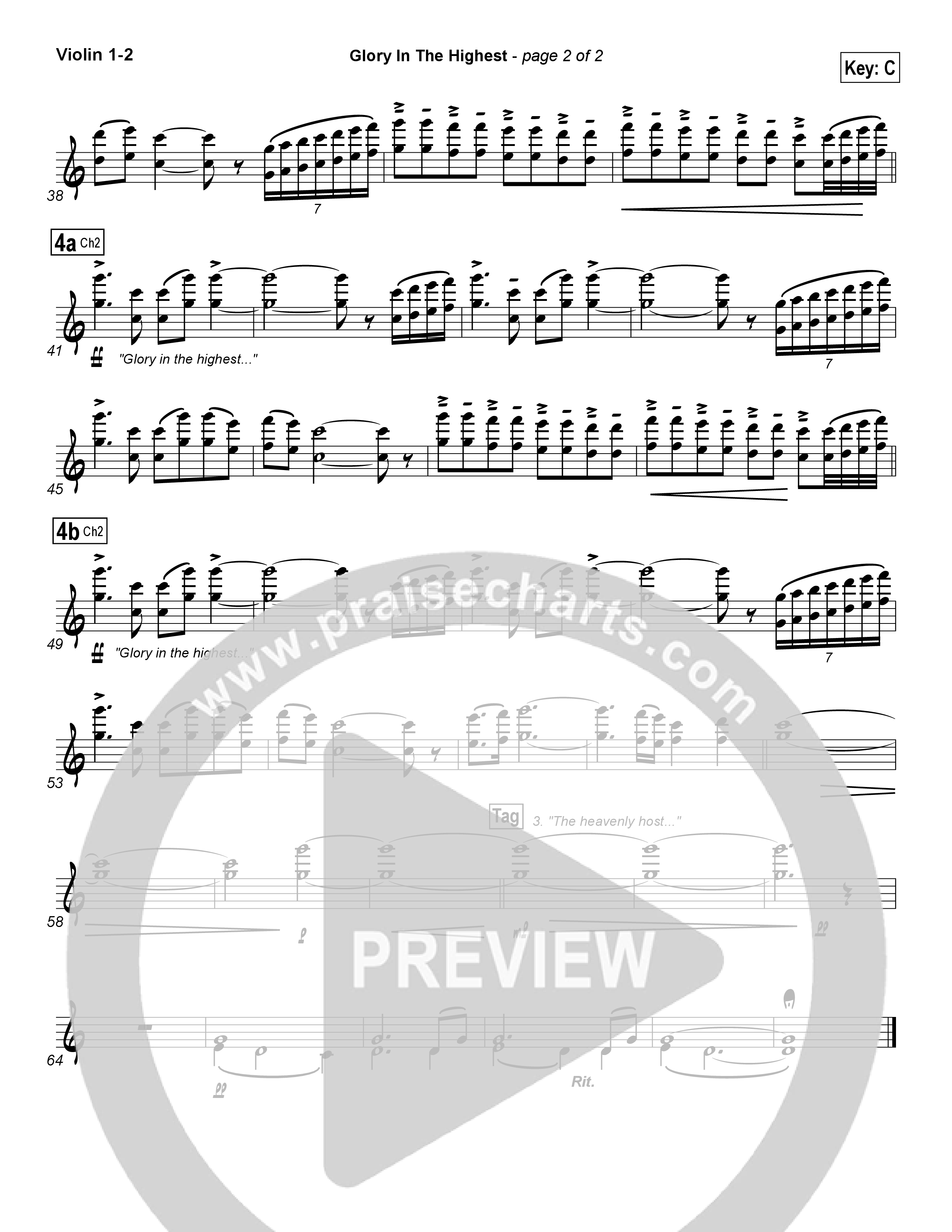 Glory In The Highest Violin 1/2 (Chris Tomlin)