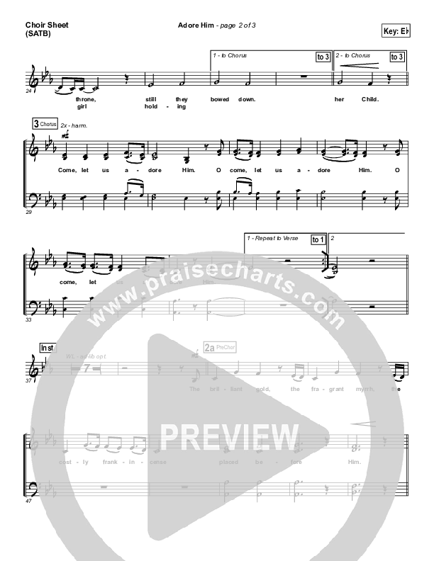 Adore Him Choir Sheet (SATB) (Kari Jobe)