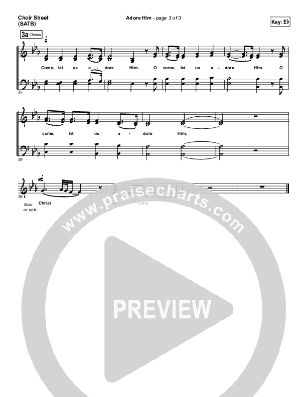 Adore Him Choir Sheet (SATB) (Kari Jobe)