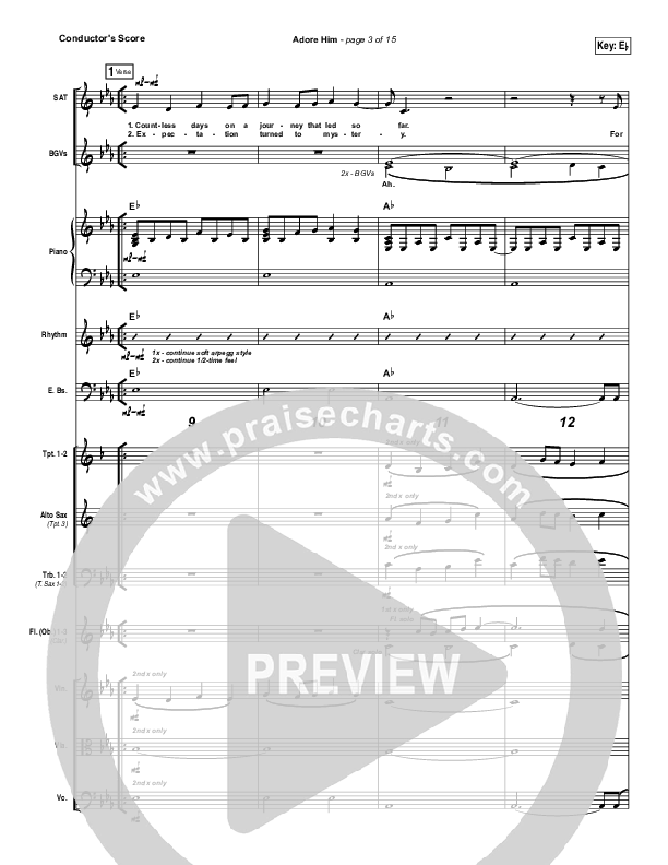 Adore Him Conductor's Score (Kari Jobe)