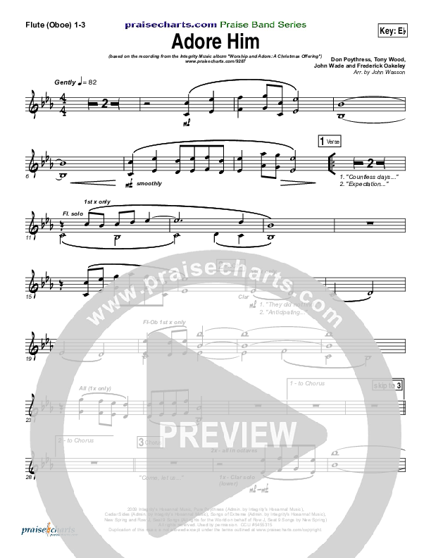 Adore Him Flute/Oboe 1/2/3 (Kari Jobe)