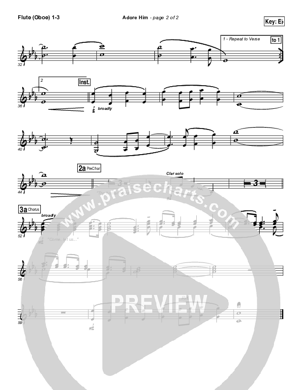 Adore Him Flute/Oboe 1/2/3 (Kari Jobe)