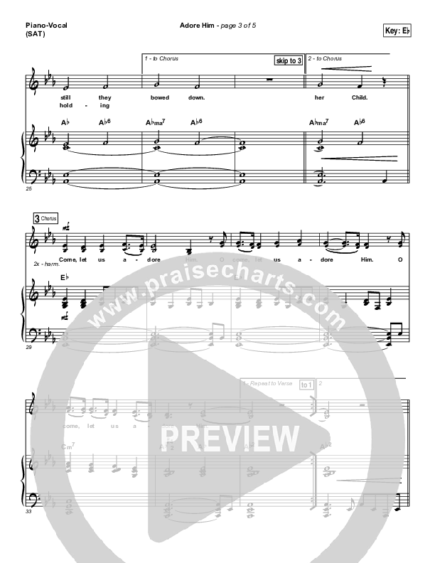 Adore Him Piano/Vocal (SAT) (Kari Jobe)