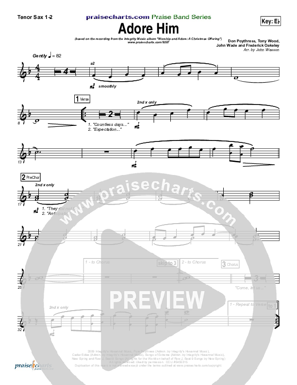 Adore Him Tenor Sax 1/2 (Kari Jobe)
