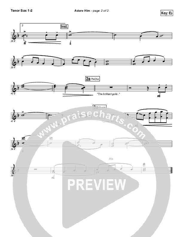 Adore Him Tenor Sax 1/2 (Kari Jobe)