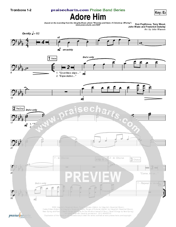 Adore Him Trombone 1/2 (Kari Jobe)