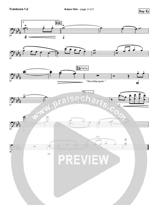 Adore Him Trombone 1/2 (Kari Jobe)