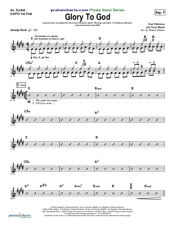 Glory To God Acoustic Guitar (Lincoln Brewster)