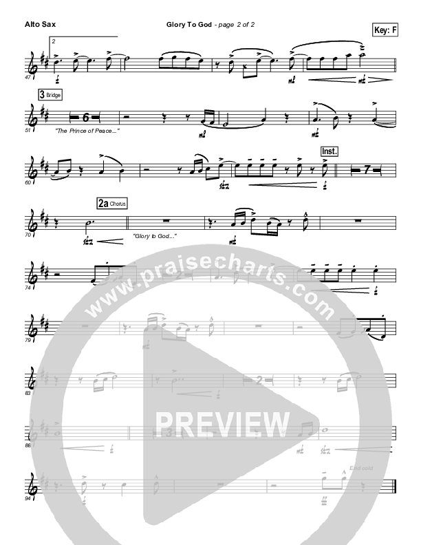 Glory To God Alto Sax (Lincoln Brewster)