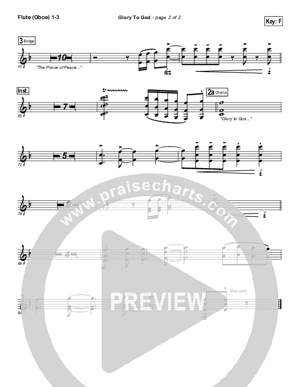 Glory To God Flute/Oboe 1/2/3 (Lincoln Brewster)