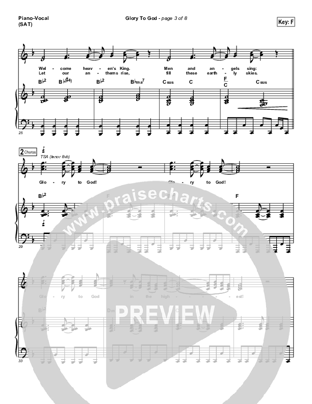 Glory To God Lead & Piano (Lincoln Brewster)