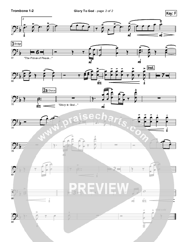 Glory To God Trombone 1/2 (Lincoln Brewster)