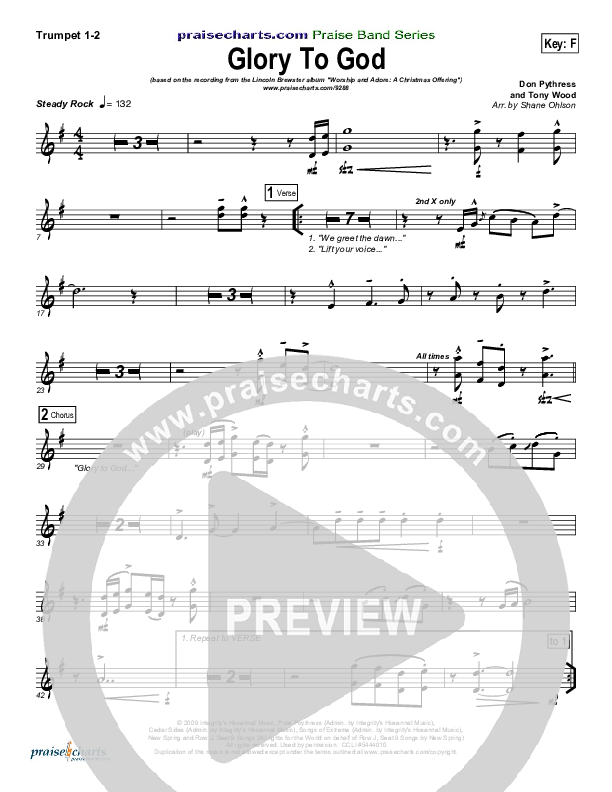 Glory To God Trumpet 1,2 (Lincoln Brewster)