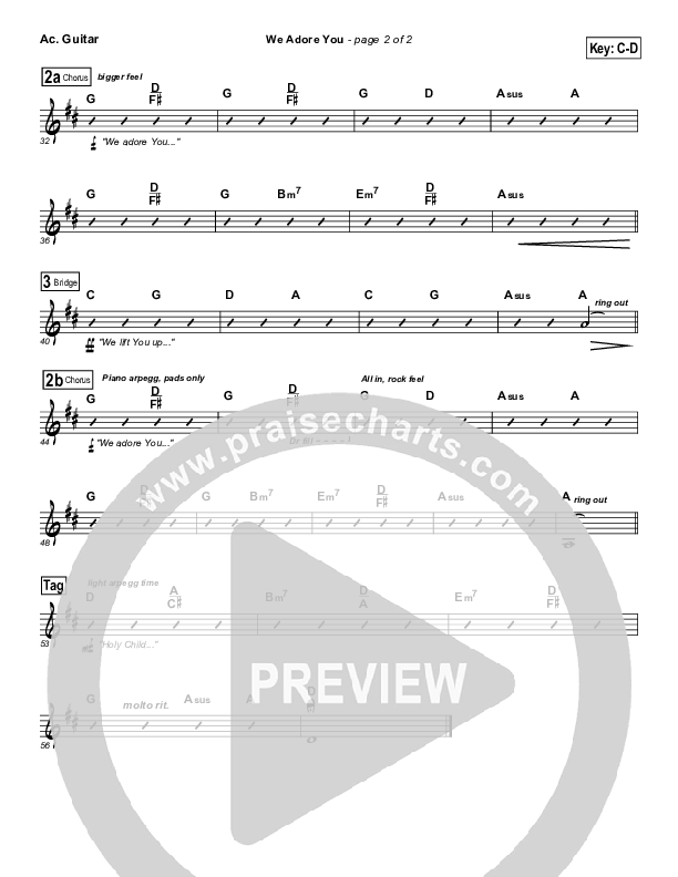 We Adore You Acoustic Guitar (Paul Baloche)