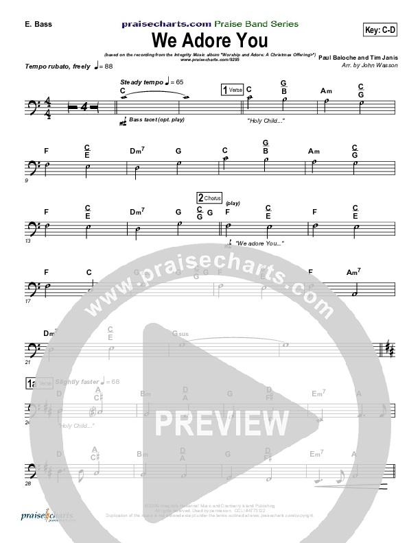 We Adore You Bass Guitar (Paul Baloche)