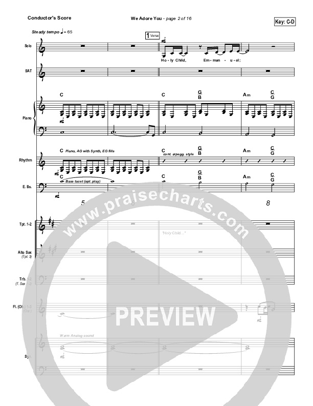 We Adore You Conductor's Score (Paul Baloche)