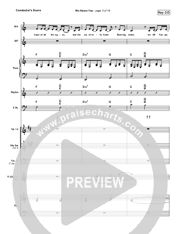 We Adore You Conductor's Score (Paul Baloche)