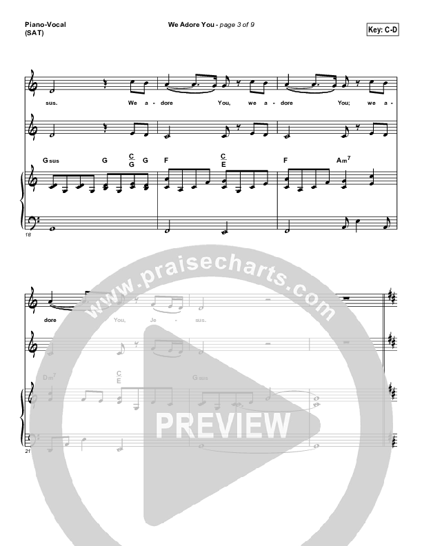 We Adore You Piano/Vocal (SAT) (Paul Baloche)