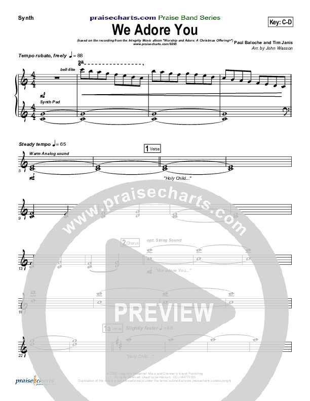 We Adore You Synth Strings (Paul Baloche)
