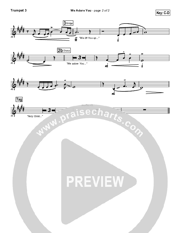 We Adore You Trumpet 3 (Paul Baloche)