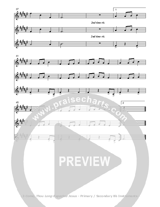 Come Thou Long-Expected Jesus Bb Instruments (Don Chapman)