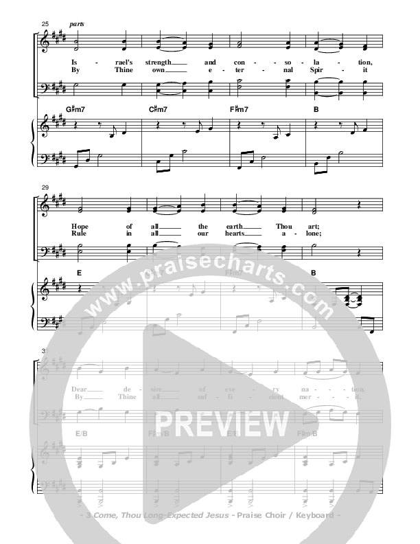 Come Thou Long-Expected Jesus Choir Sheet (Don Chapman)