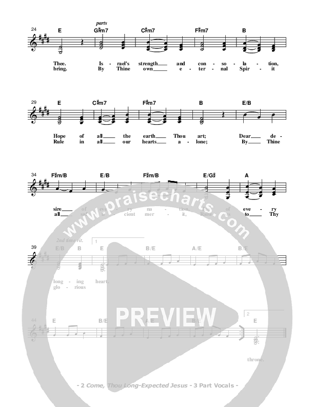 Come Thou Long-Expected Jesus Lead Sheet (SAT) (Don Chapman)