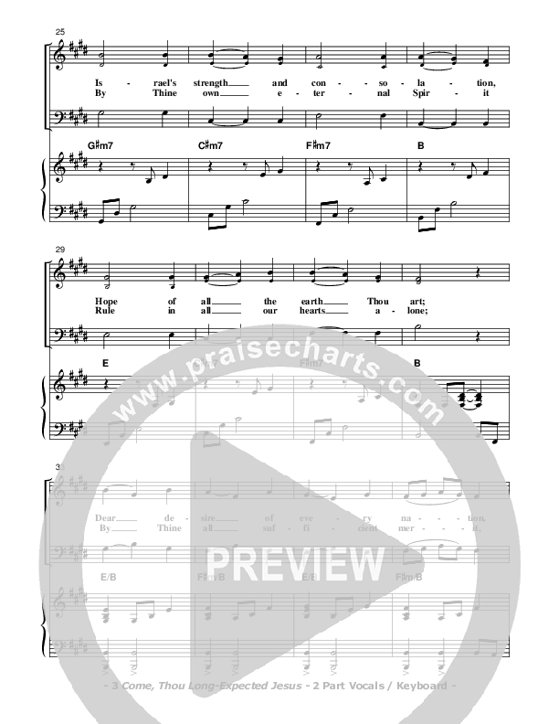 Come Thou Long-Expected Jesus Piano/Vocal (Don Chapman)