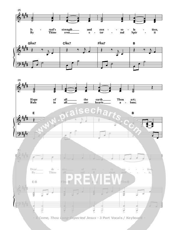 Come Thou Long-Expected Jesus Piano/Vocal (SAT) (Don Chapman)