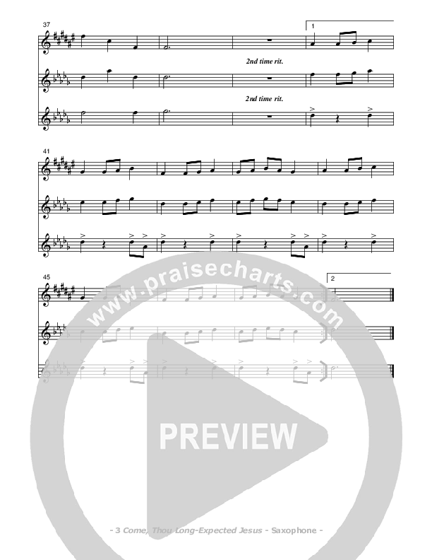 Come Thou Long-Expected Jesus Saxophone (Don Chapman)