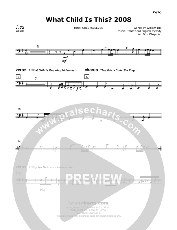 What Child Is This Cello (Don Chapman)