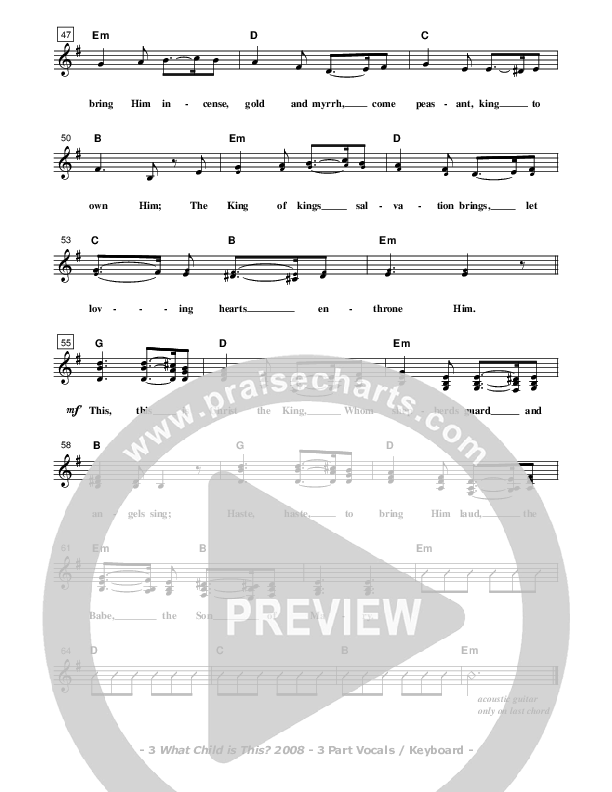 What Child Is This Lead Sheet (SAT) (Don Chapman)