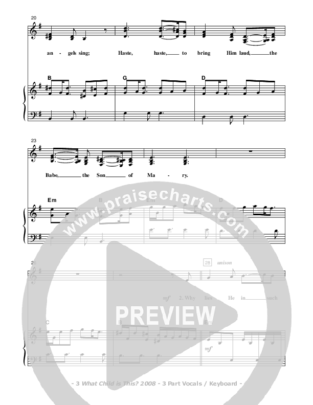 What Child Is This Piano/Vocal (SAT) (Don Chapman)