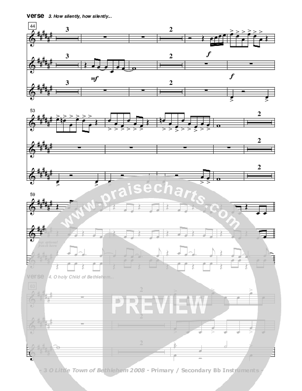 O Little Town Of Bethlehem Bb Instruments (Don Chapman)