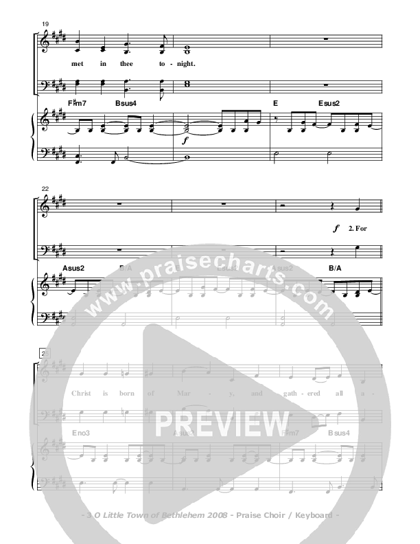 O Little Town Of Bethlehem Choir Sheet (Don Chapman)