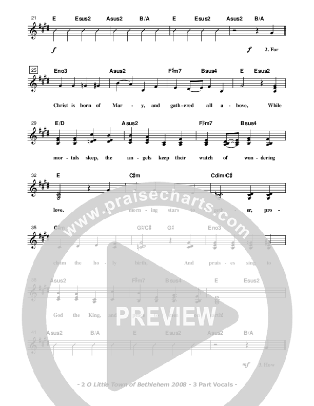 O Little Town Of Bethlehem Lead Sheet (SAT) (Don Chapman)