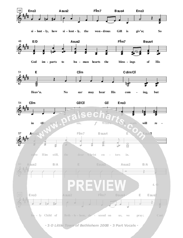 O Little Town Of Bethlehem Lead Sheet (SAT) (Don Chapman)