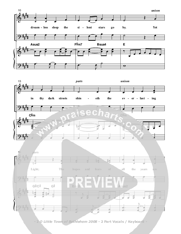 O Little Town Of Bethlehem Piano/Vocal (Don Chapman)