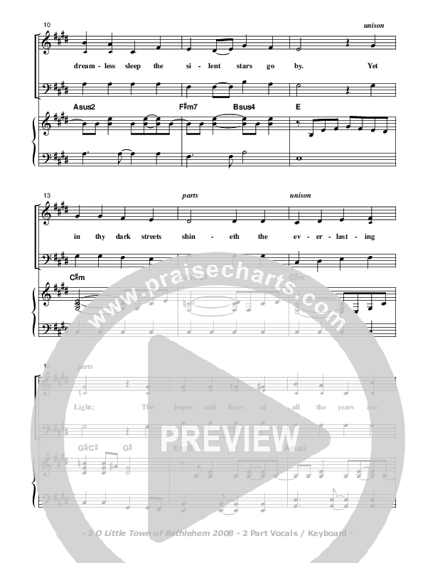 O Little Town Of Bethlehem Piano/Vocal (Don Chapman)