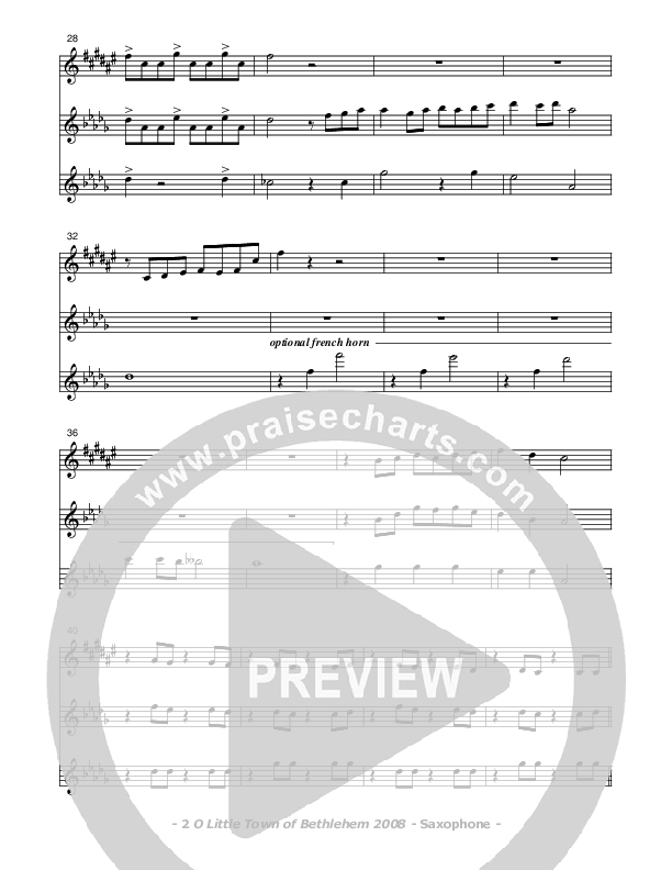 O Little Town Of Bethlehem Saxophone (Don Chapman)