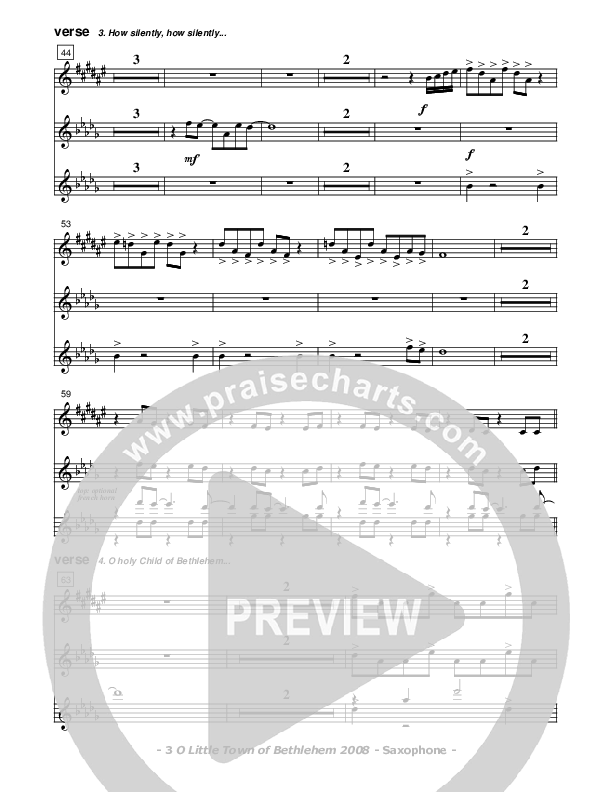 O Little Town Of Bethlehem Saxophone (Don Chapman)