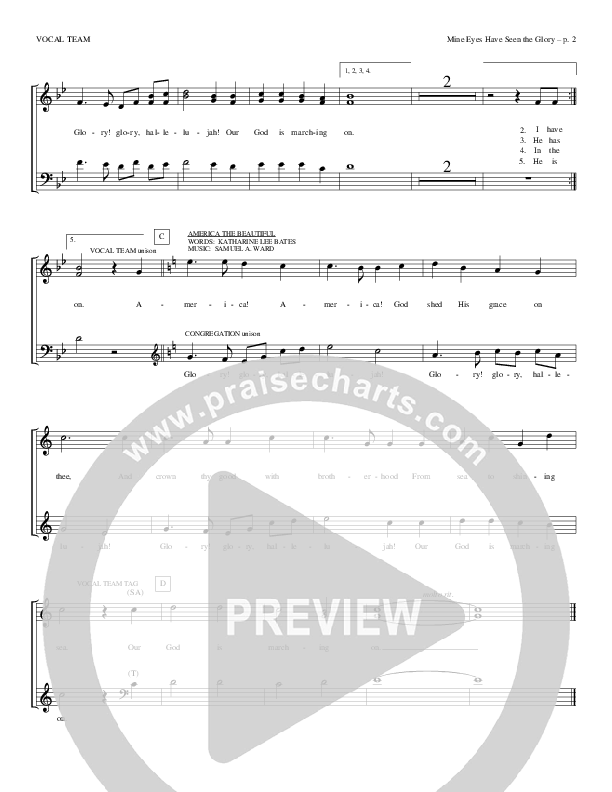 MIne Eyes Have Seen The Glory Choir Sheet (Todd Billingsley)