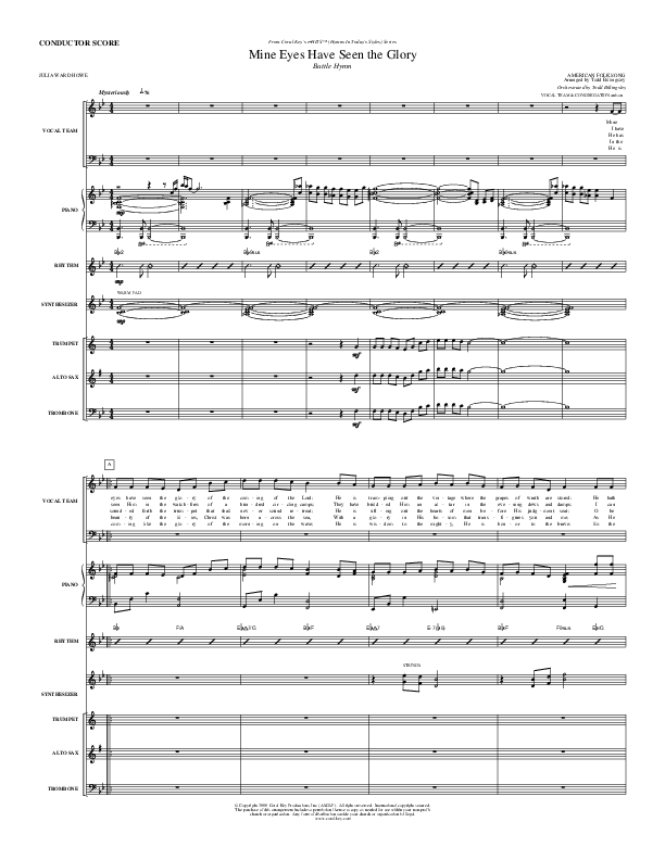 MIne Eyes Have Seen The Glory Orchestration (Todd Billingsley)