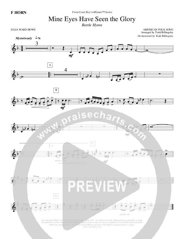 MIne Eyes Have Seen The Glory French Horn (Todd Billingsley)