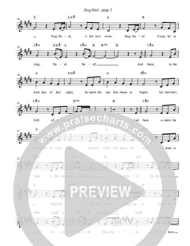 Sing Noel Lead Sheet (Pam Pierce)