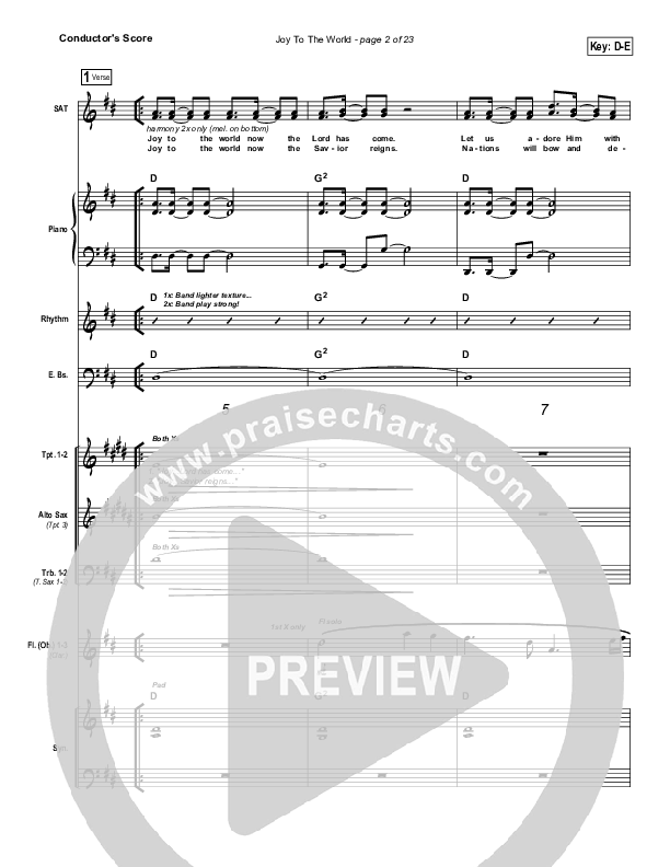 Joy To The World (We Worship Jesus) Conductor's Score (Frank Ralls)