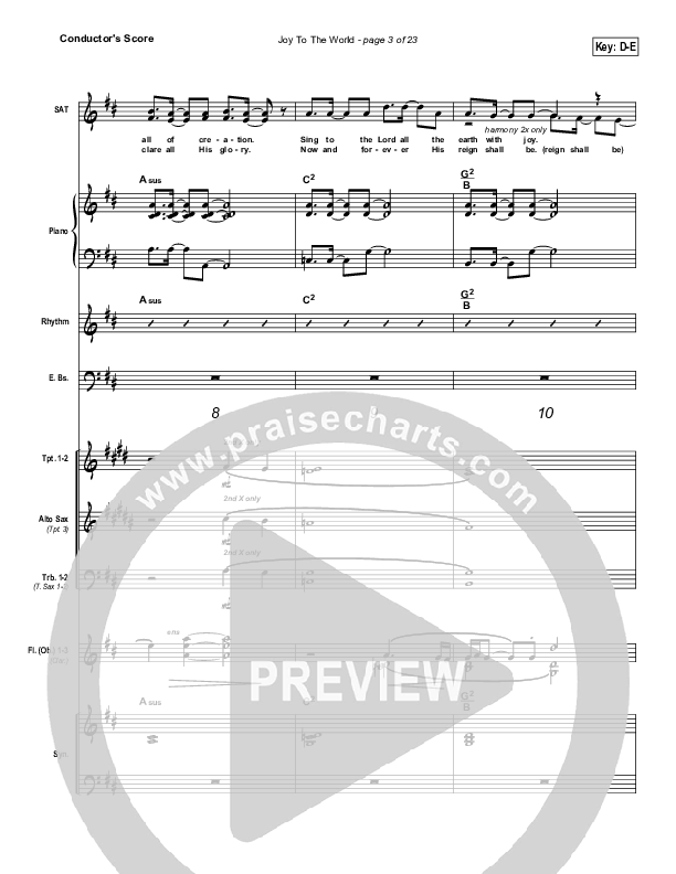 Joy To The World (We Worship Jesus) Conductor's Score (Frank Ralls)