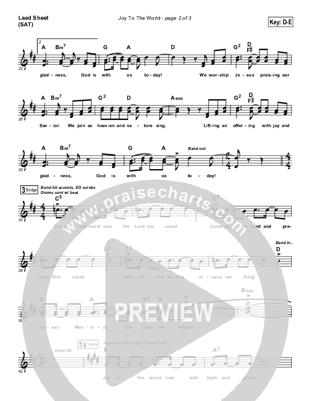 Joy To The World (We Worship Jesus) Lead Sheet (Frank Ralls)